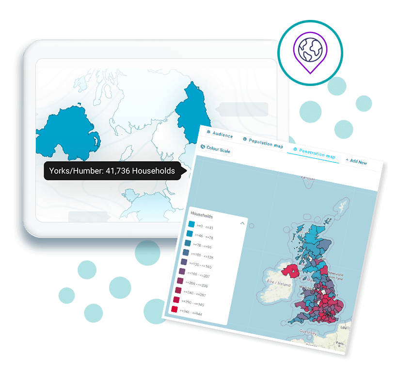 Dynamic maps in audience workbooks